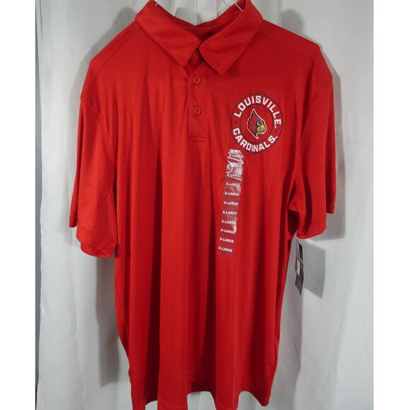 Captivating Men's XL Louisville Cardinals Licensed University Polo Shirt Red - Picture 1 of 8